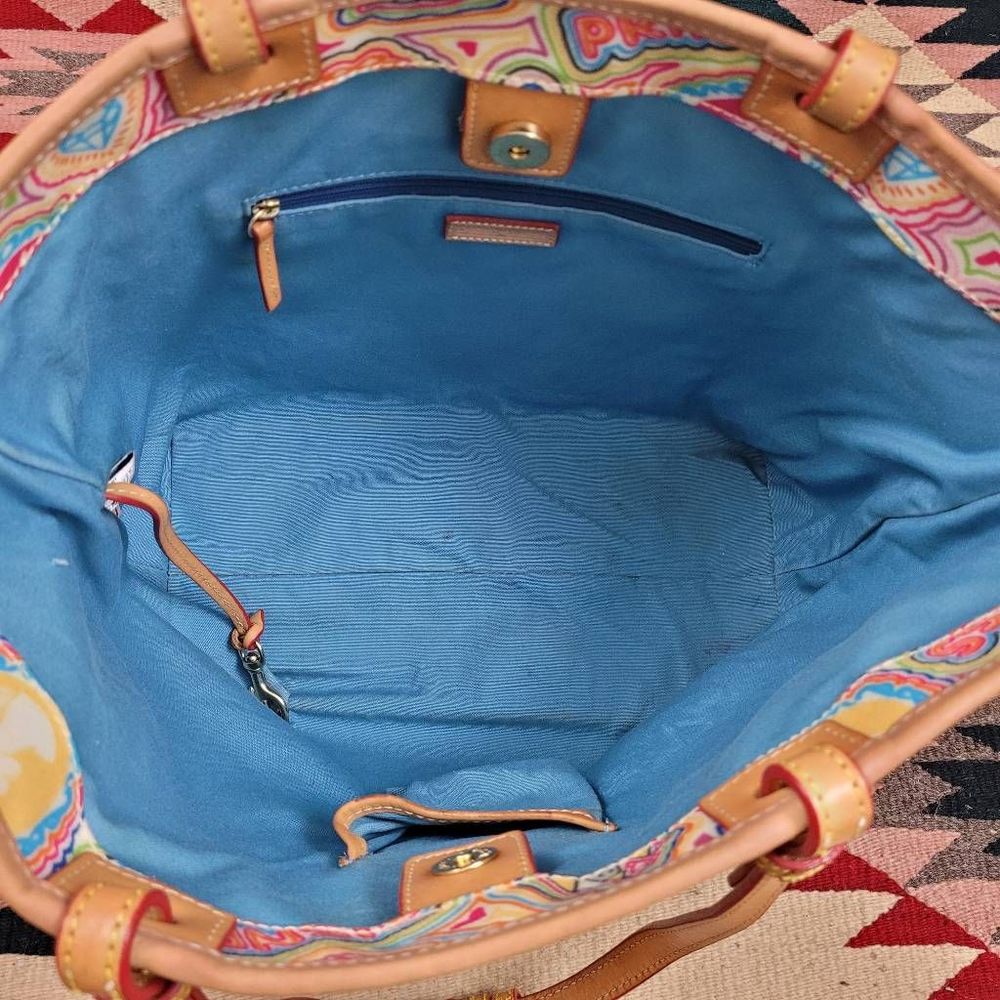 Dooney & Bourke Disney Pop Princess Tote Purse Colorful Coated Canvas Leather - Picture 7 of 12